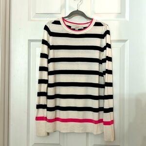 Loft Women’s lightweight sweater size xxs petite xxsp blue and white stripe